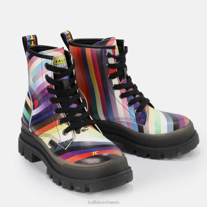 Buffalo aspha rld Stiefeletten vegan 846Z866 Schwarz/Regenbogen|Stiefel