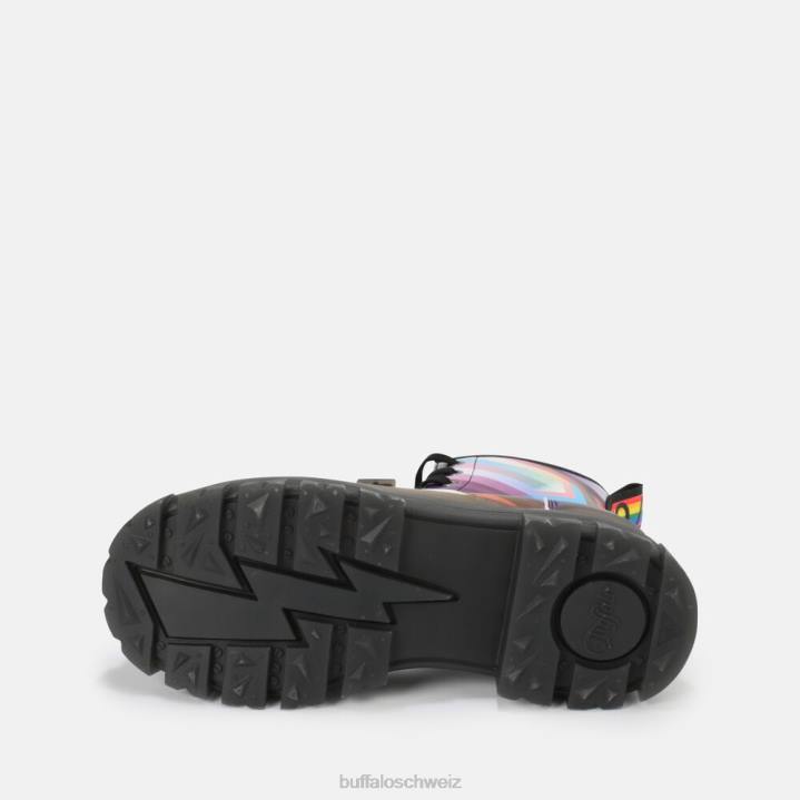 Buffalo aspha rld Stiefeletten vegan 846Z866 Schwarz/Regenbogen|Stiefel