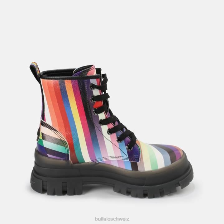 Buffalo aspha rld Stiefeletten vegan 846Z866 Schwarz/Regenbogen|Stiefel