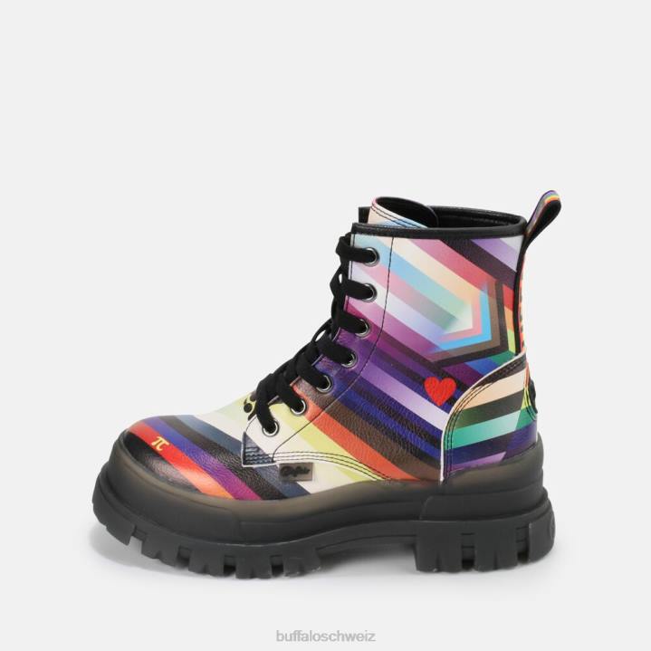 Buffalo aspha rld Stiefeletten vegan 846Z866 Schwarz/Regenbogen|Stiefel