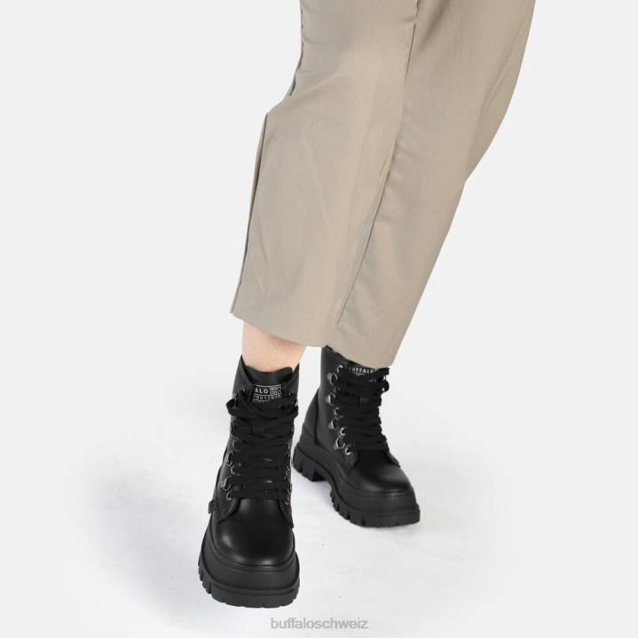 Buffalo aspha rld Wanderstiefel Stiefeletten vegan 846Z841 Schwarz|Stiefel